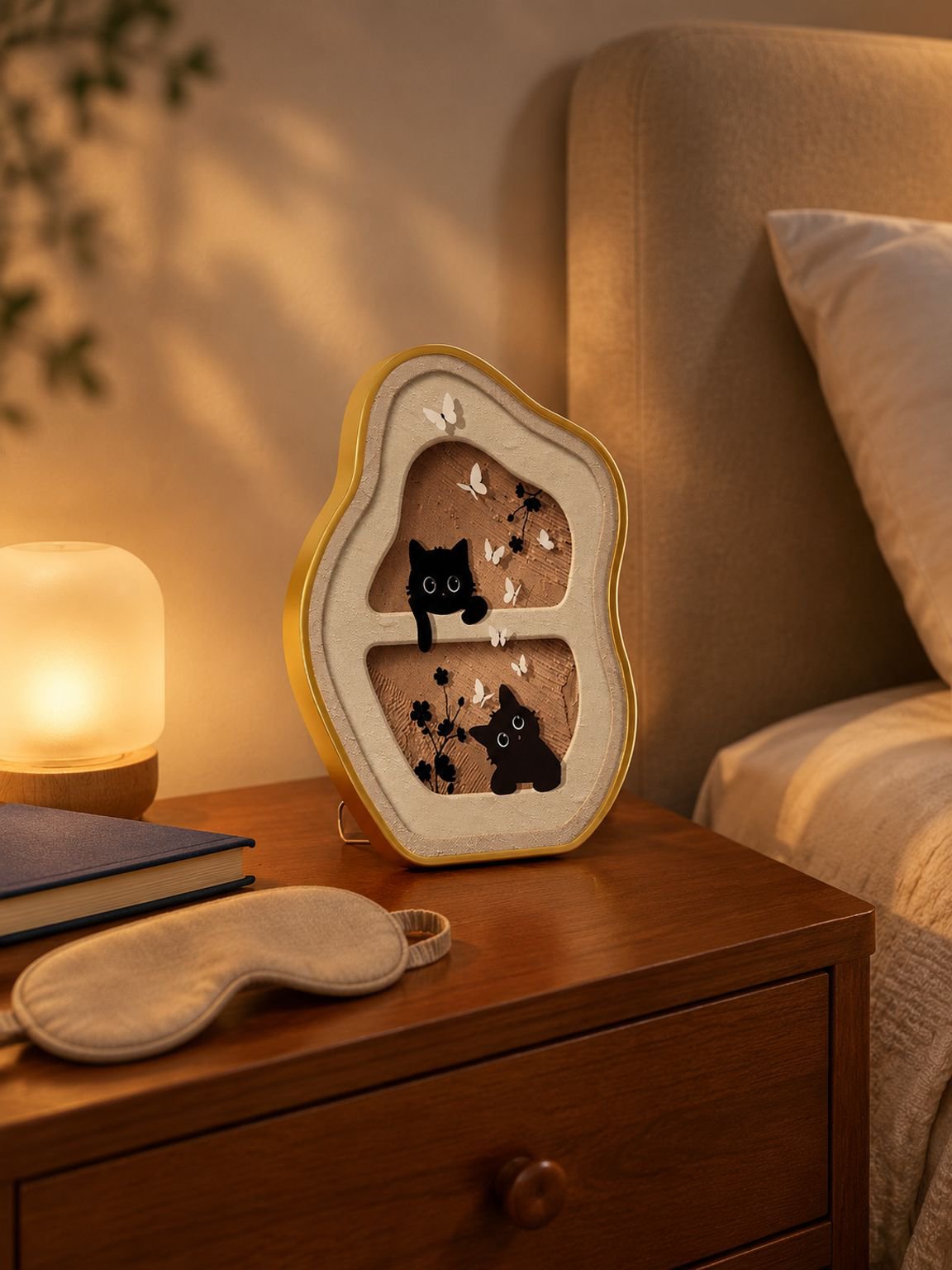 Cuadro decorativo minimalista en tonos crema
