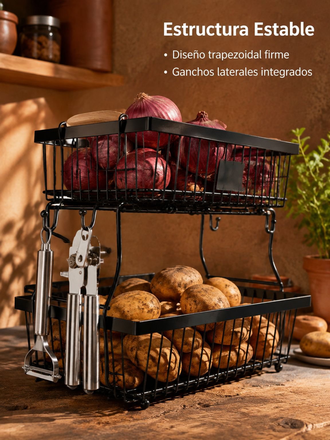 Estante portátil para frutas de cocina