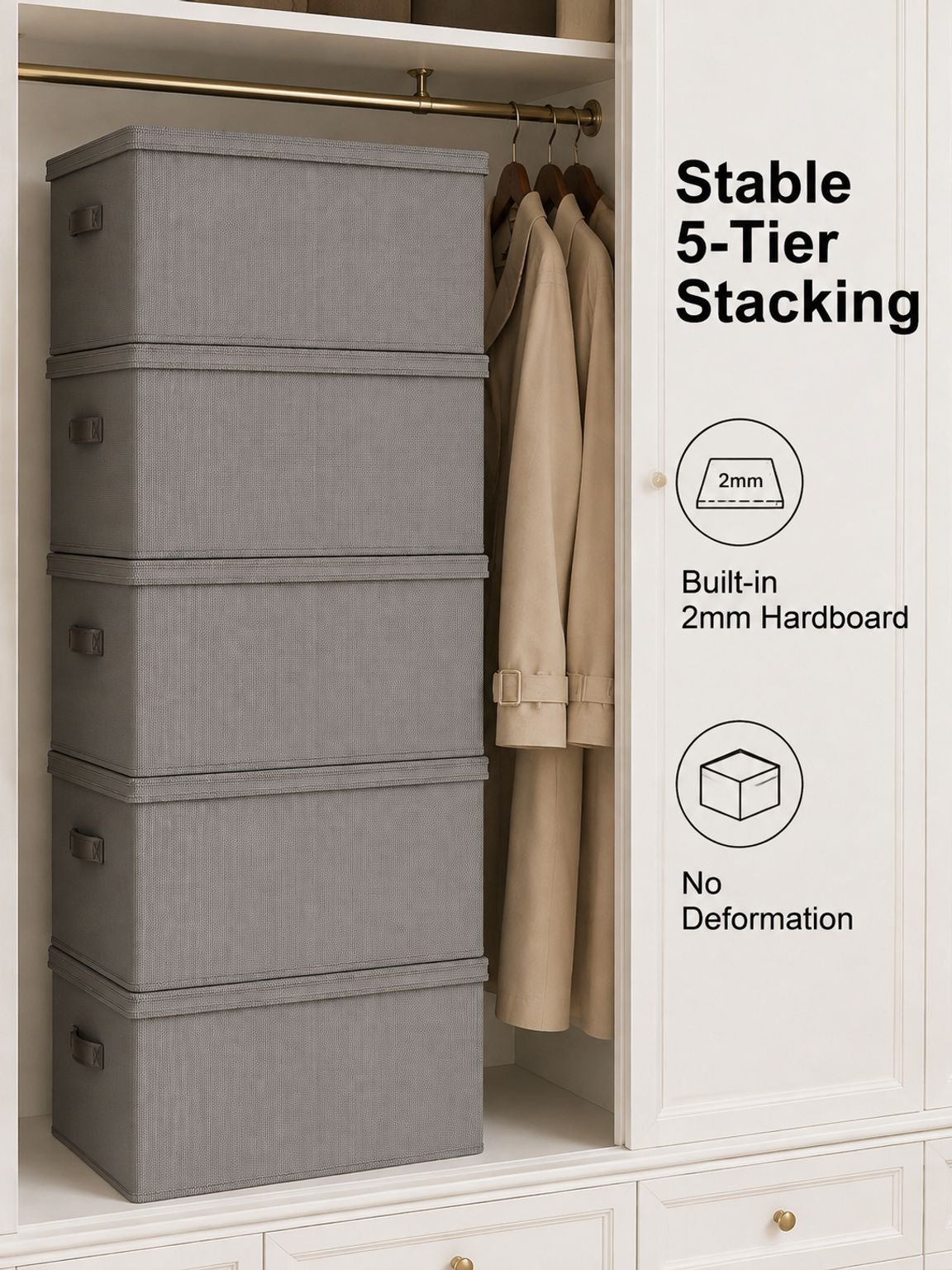 Large Capacity Fabric Foldable Storage Box Closet Organizer Bin