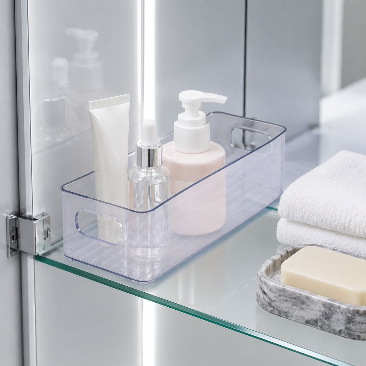 Narrow Rectangular Desktop Storage Box
