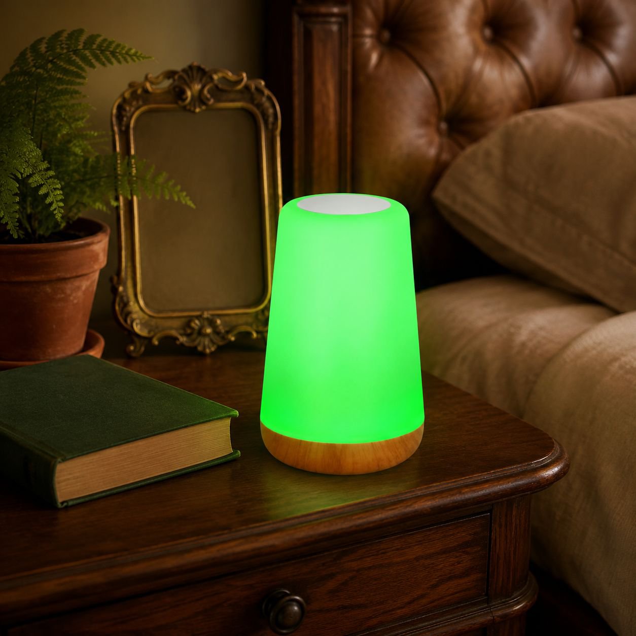 Cute Pat Night Light on bedside table in student dormitory