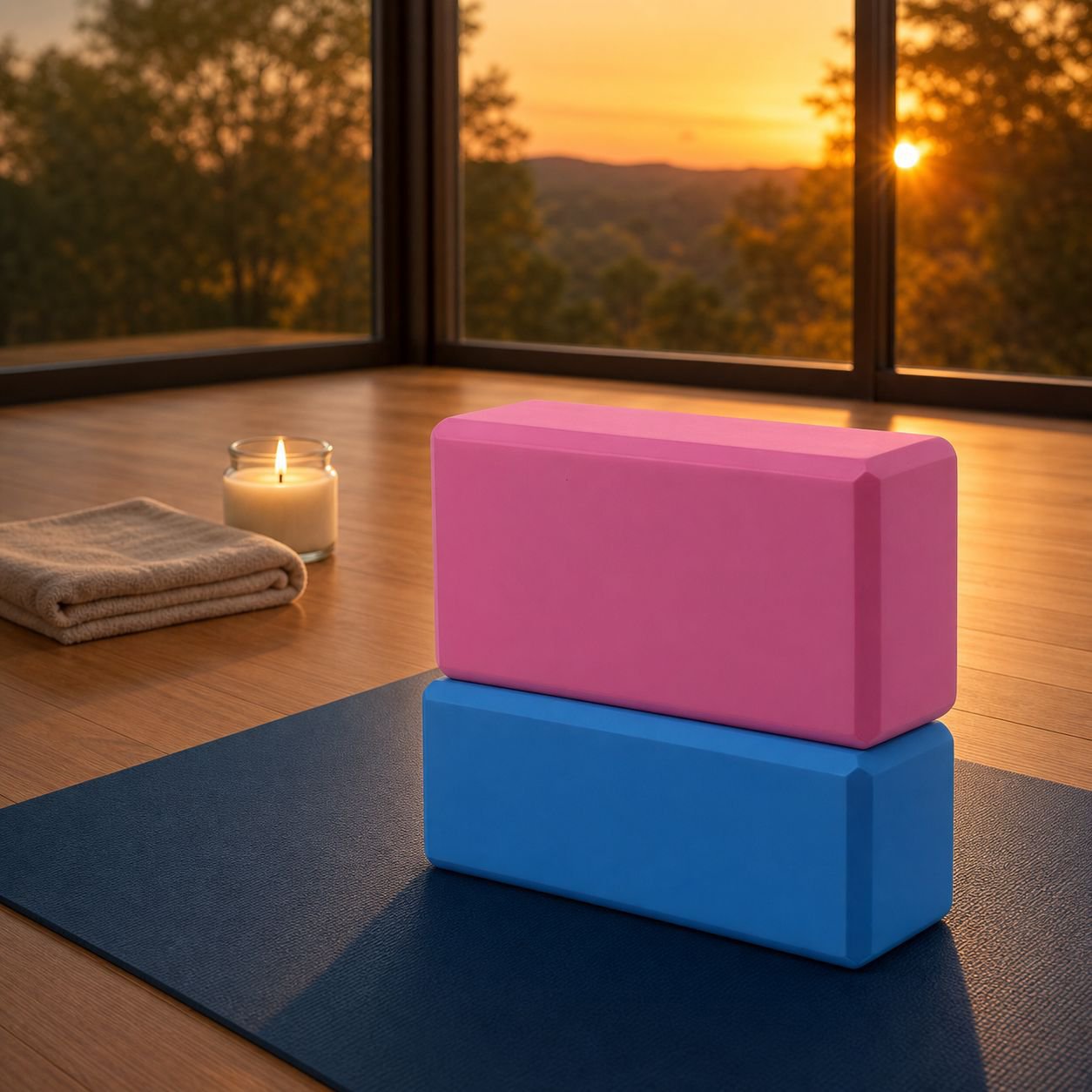 Yoga accessory set for home and studio use