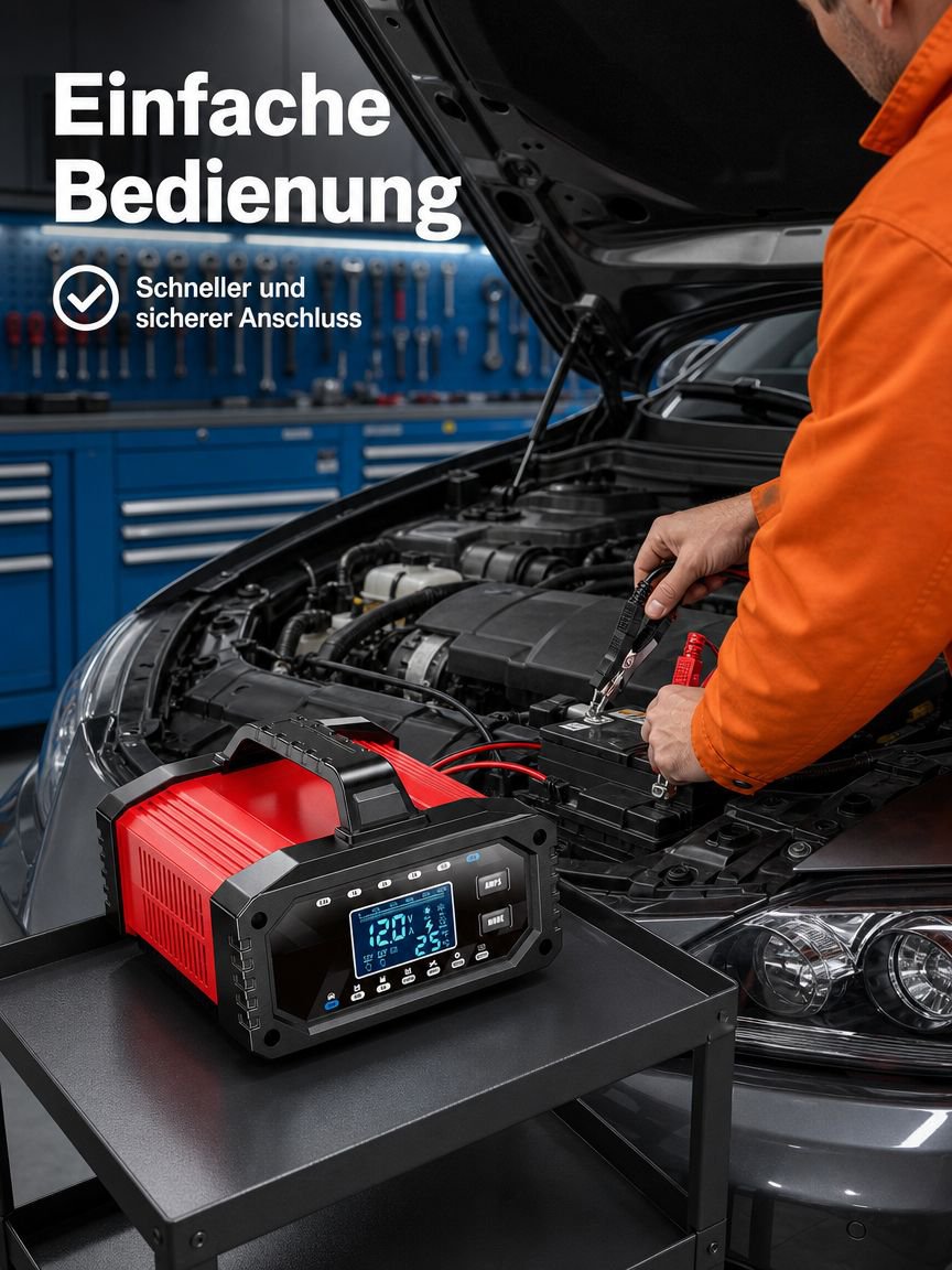 Kompatibles Ladegerät für verschiedene Motorradbatterien