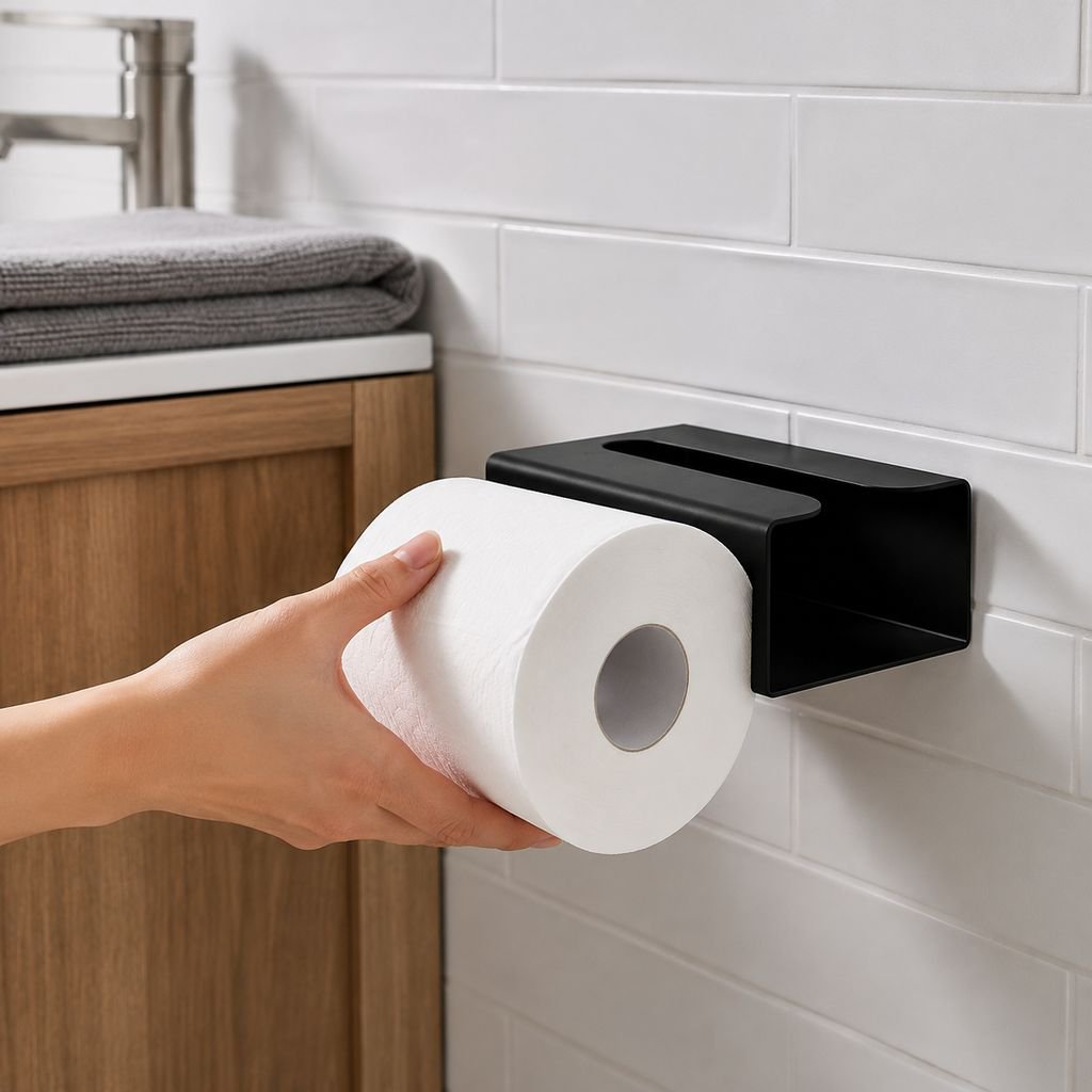Portarrollo moderno de pared para papel higiénico