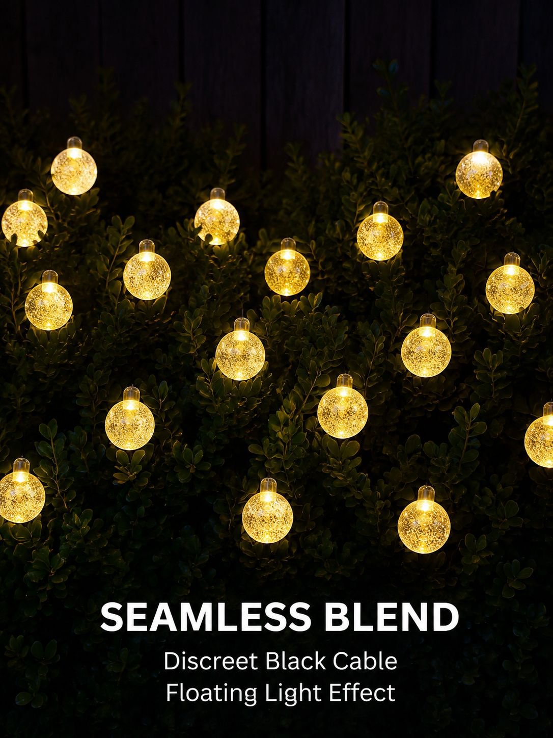 3M Waterproof Bubble Ball String Lights, 20 LEDs, Christmas Patio Decoration