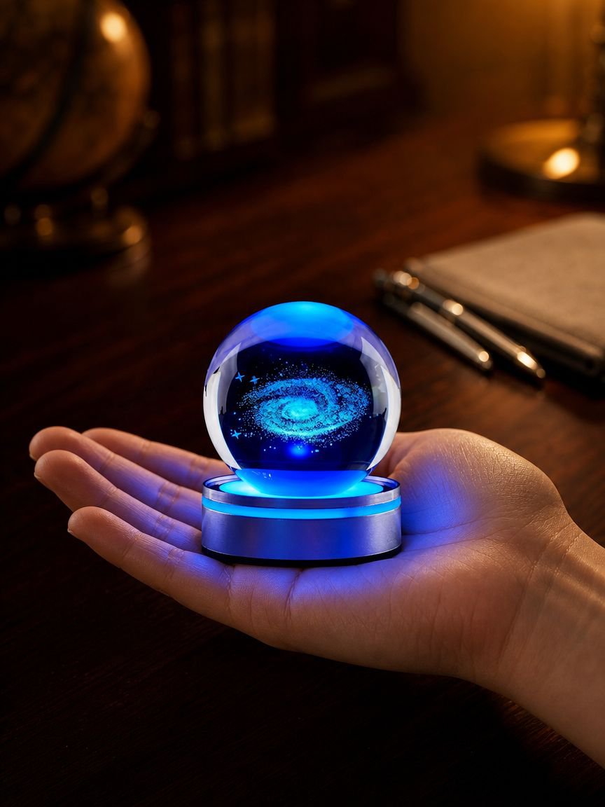 Close-up of star patterns from crystal ball projector