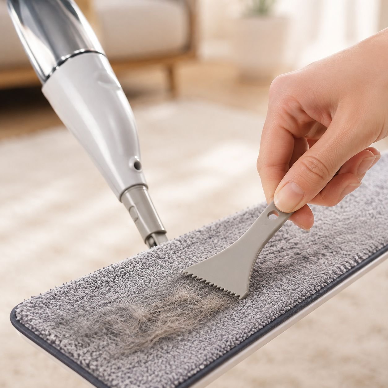 Multi-surface mop suitable for hardwood and tile