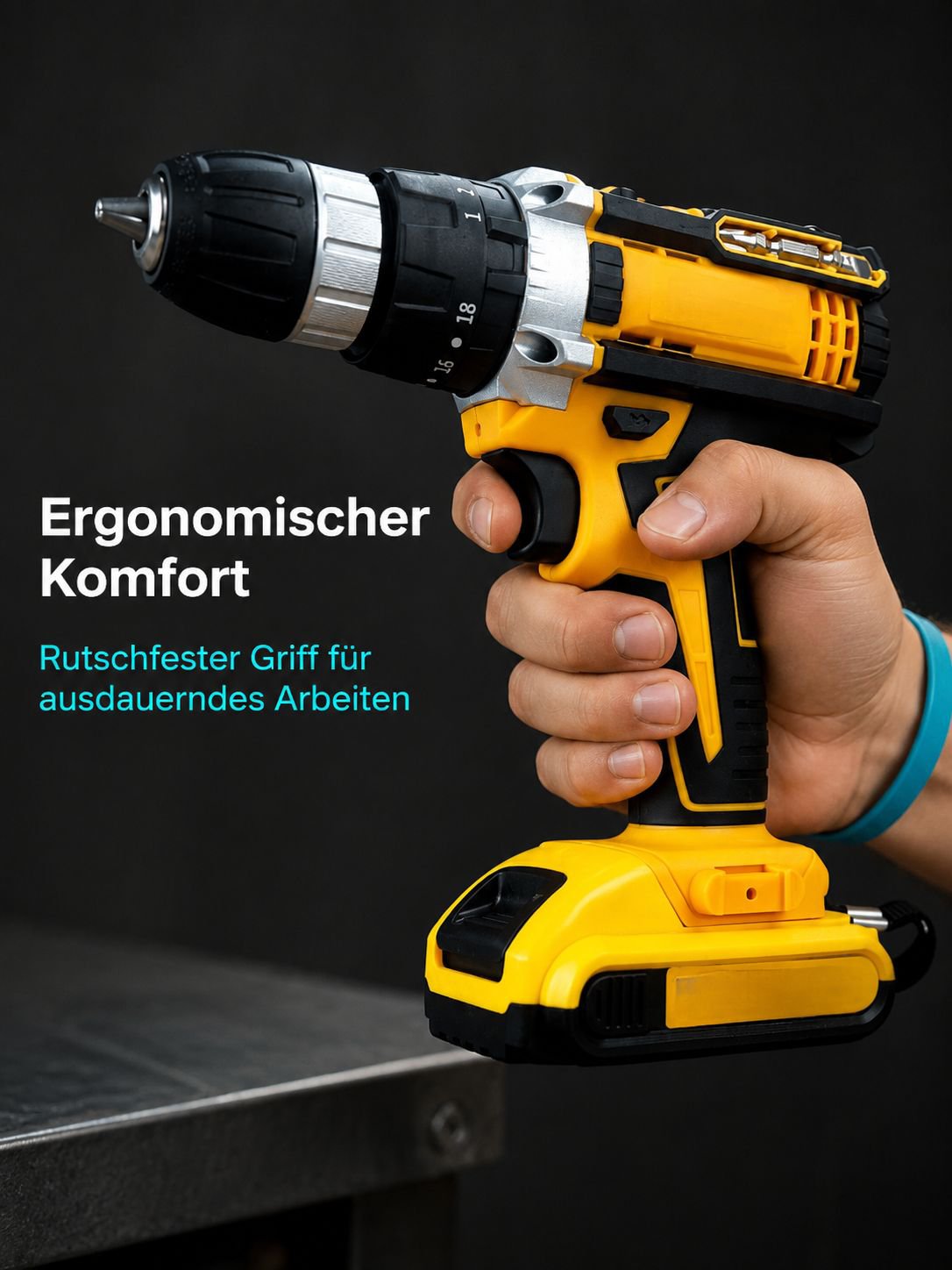 Gelbes Werkzeugset mit umfangreichem Inhalt