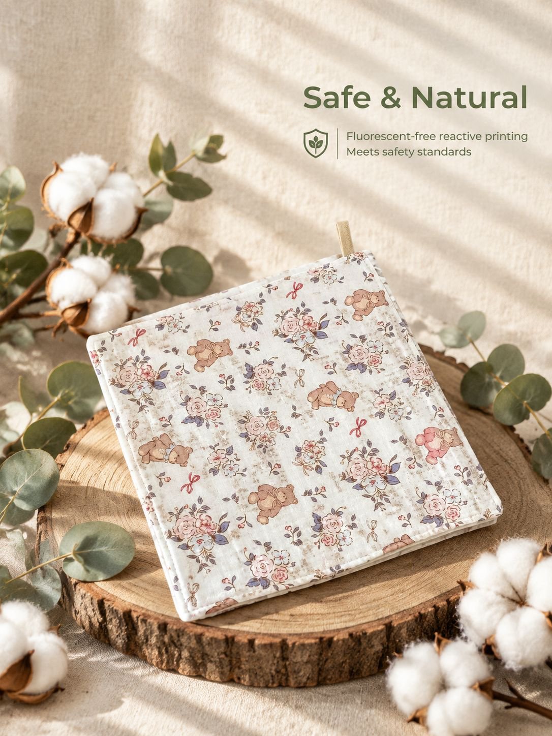Nordic floral handkerchief for everyday baby care