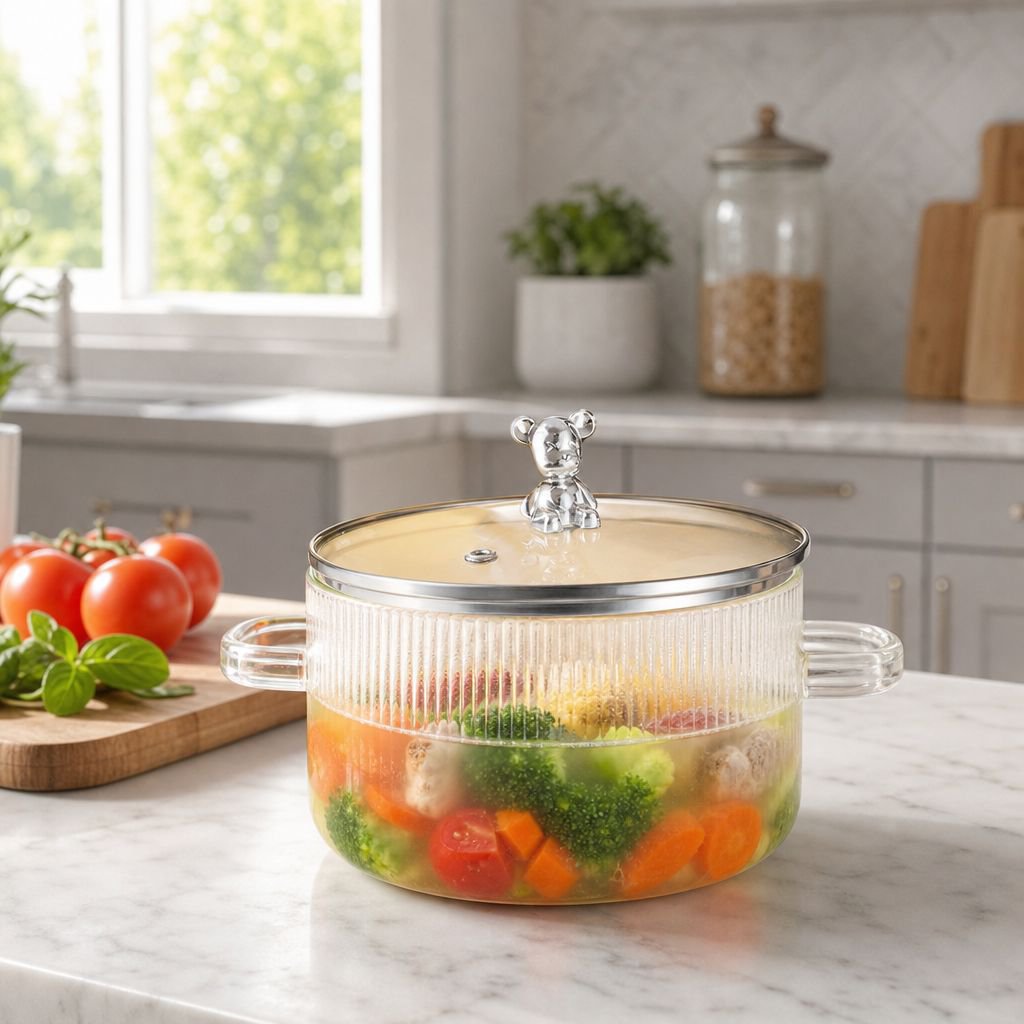 Open Flame Suitable High Borosilicate Glass Pot Household Small Hot Pot Soup and Porridge Pot