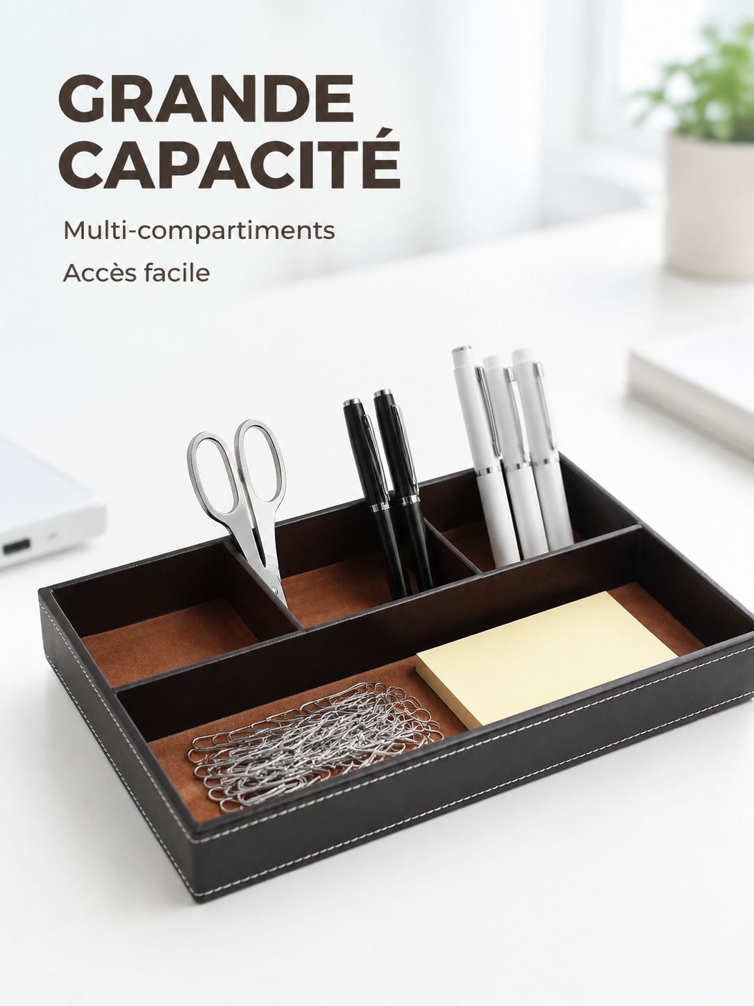Boîte de rangement de bureau pour articles de papeterie