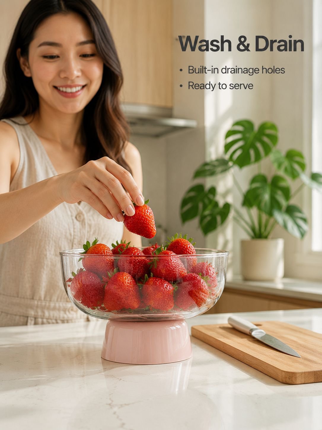 Tall fruit bowl