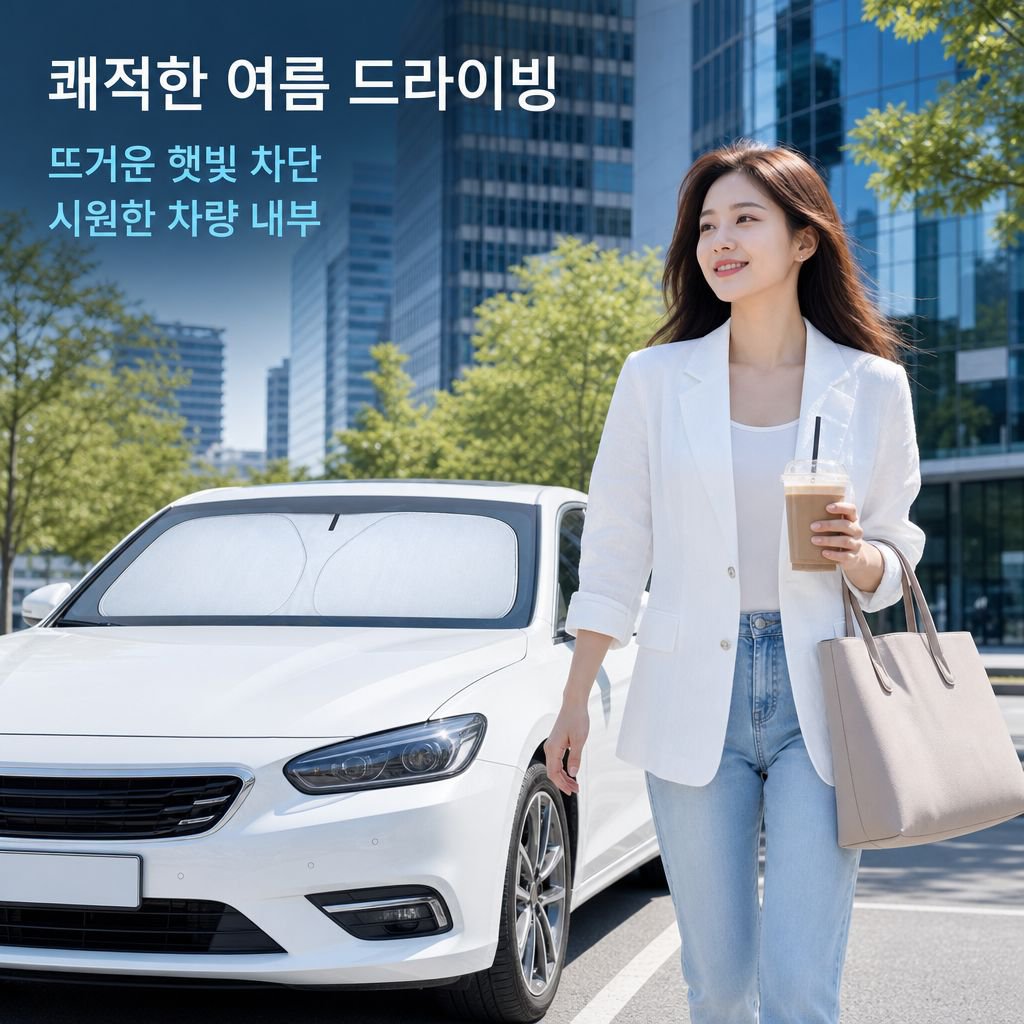 여름 자동차 앞유리 햇빛 가리개 차단 방열 커버