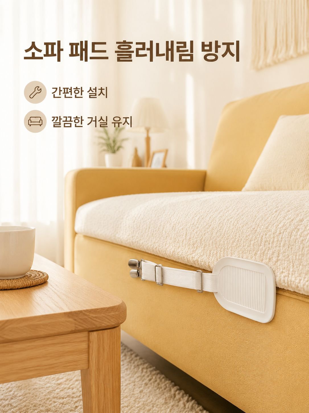 시트 고정기 소파 패드 미끄럼 방지 클립