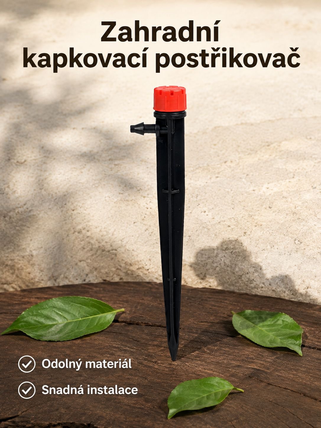 Zahradní kapkovací postřikovač s nastavitelnou plnou kruhovou hlavicí