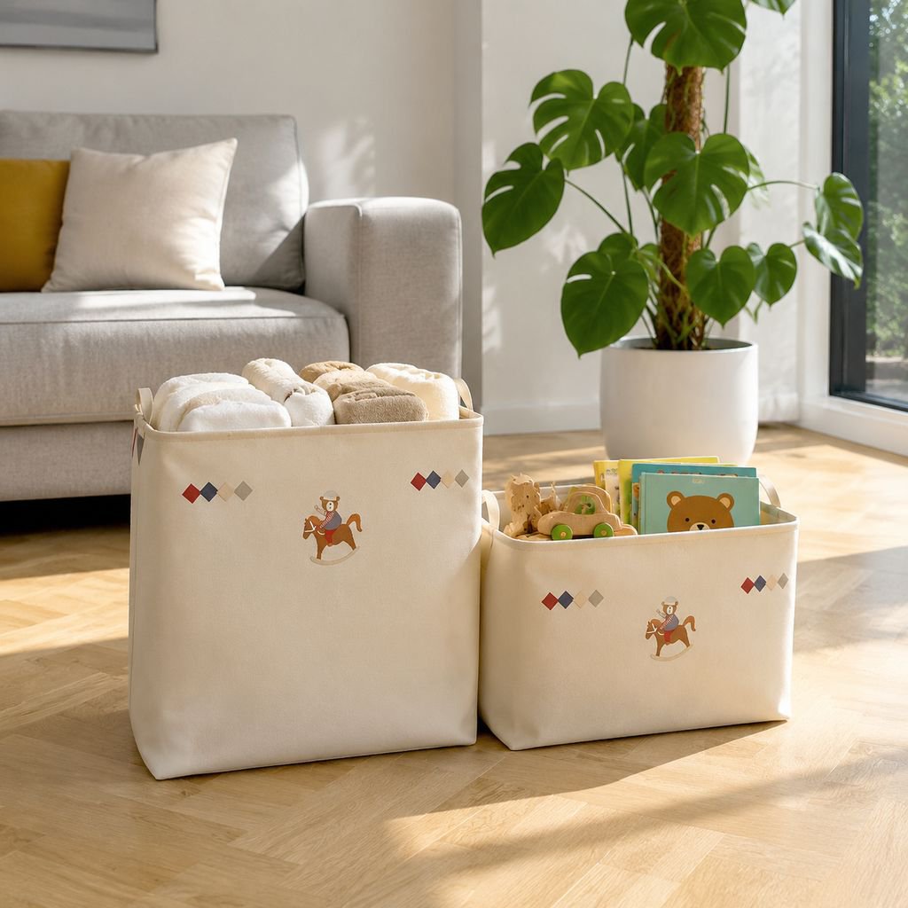 Aufbewahrungsbox aus Segeltuch mit Stoffgürtel, Spielzeug-Garderobe, Kleidung, Aufbewahrungsbox, tra