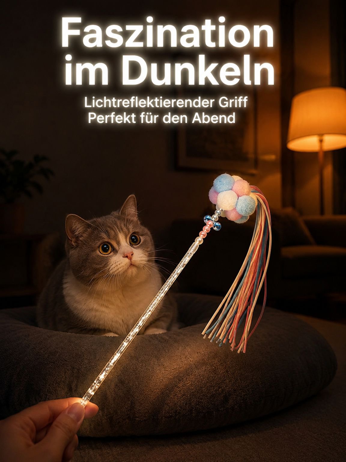 Interaktiver Katzen-Federstab