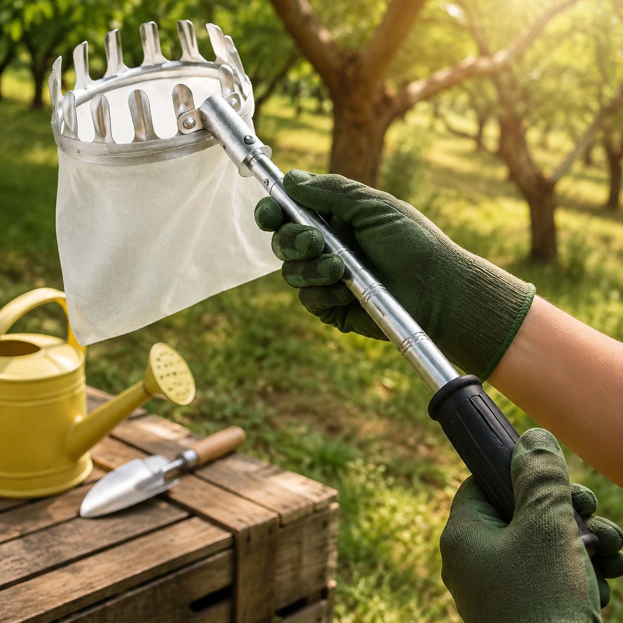 Recolector de frutas telescópico aéreo herramienta de jardinería