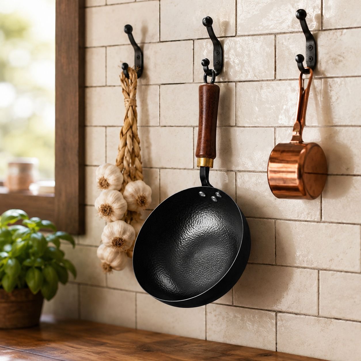 Healthy Uncoated Iron Flat Pan for One Person Household Cooking Small Frying Pan