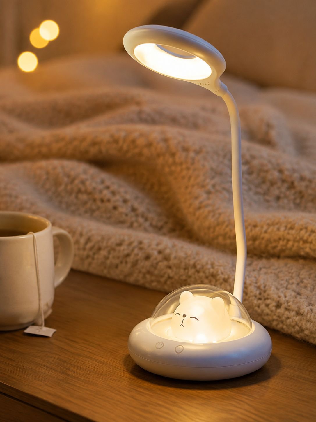 Foldable reading lamp with soft indirect light