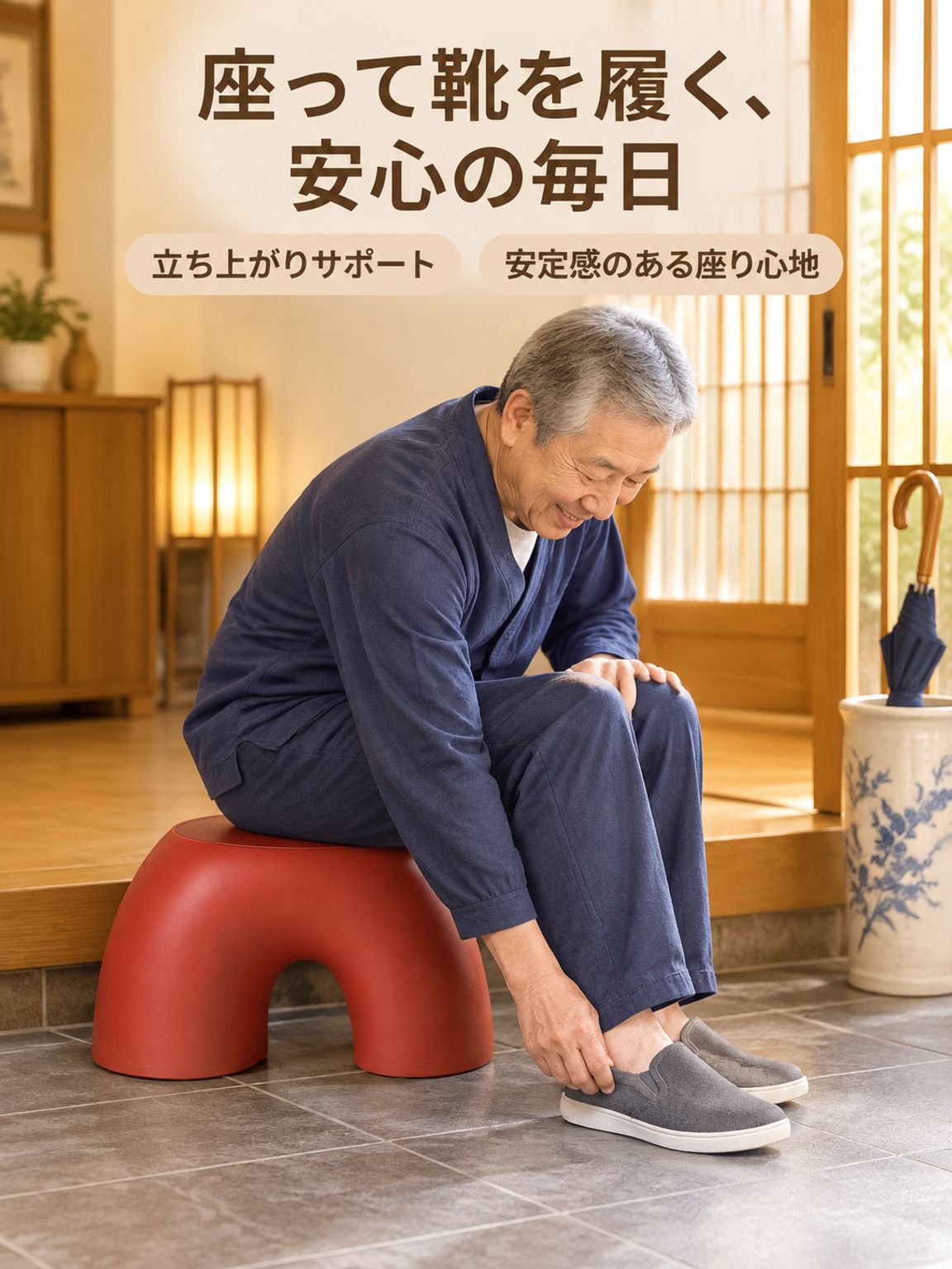 シンプルで滑りにくい家庭用シューズスツール
