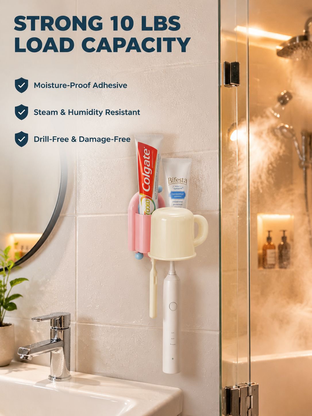 Wall-mounted Electric Toothbrush Holder with Rinse Cup