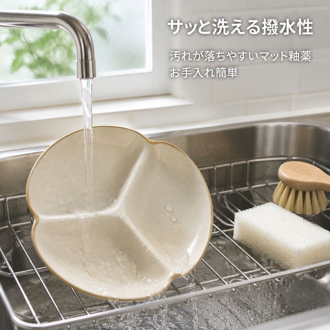実用的な3仕切りセラミックディナープレート