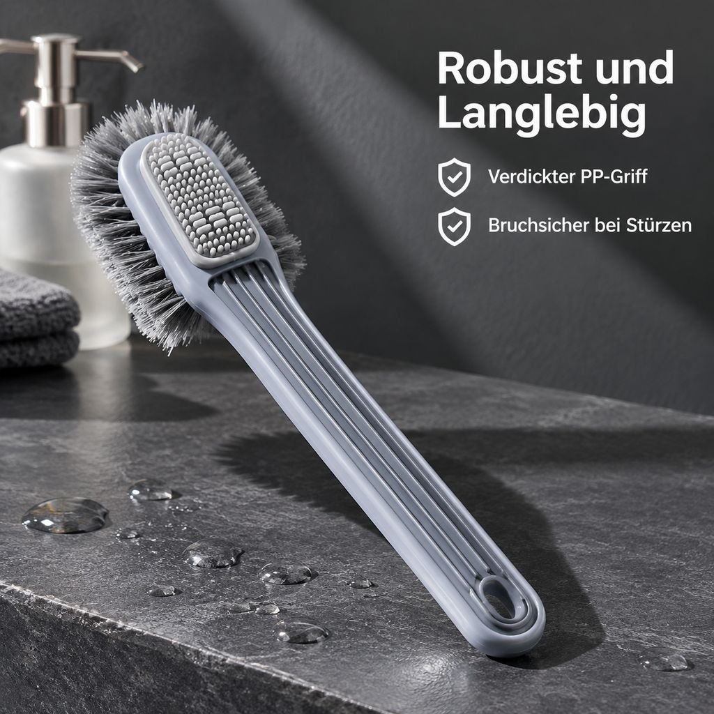 Schuhpflegebürste mit verschiedenen Bürstenflächen für gründliche Reinigung