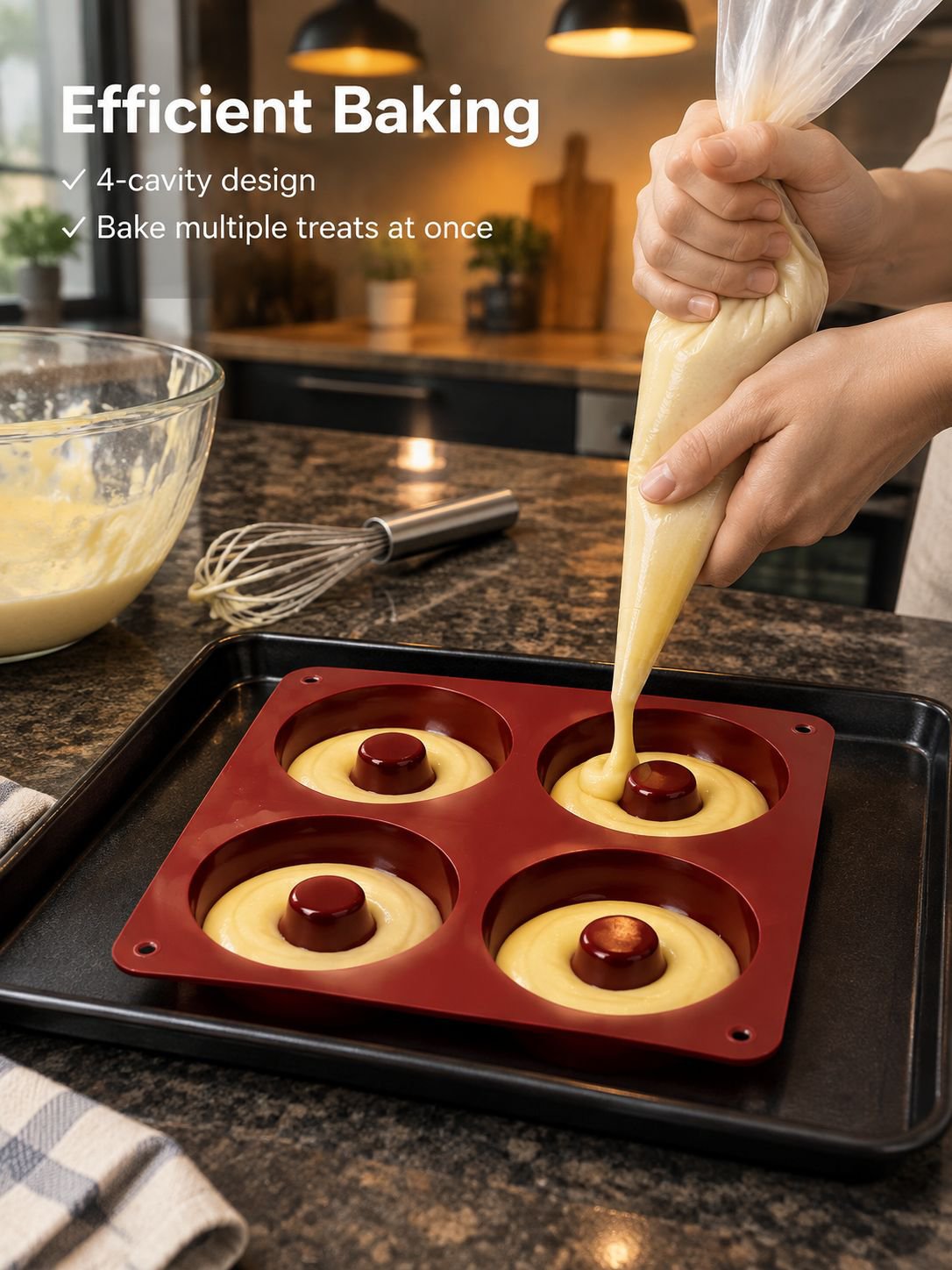 Non-stick silicone donut baking mold