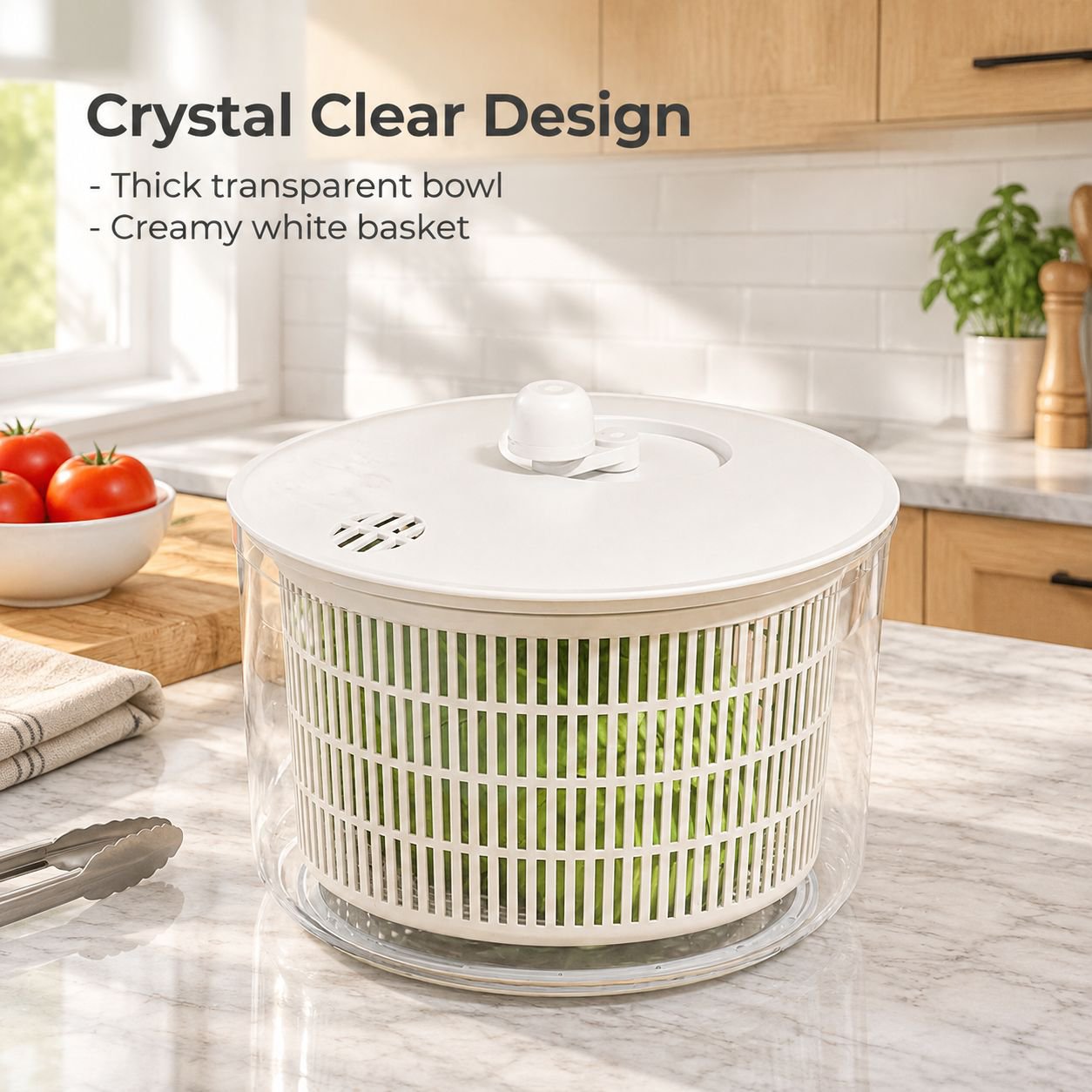 Manual Salad Spinner Vegetable Dryer Household Kitchen Fruit Washer Colander Basket