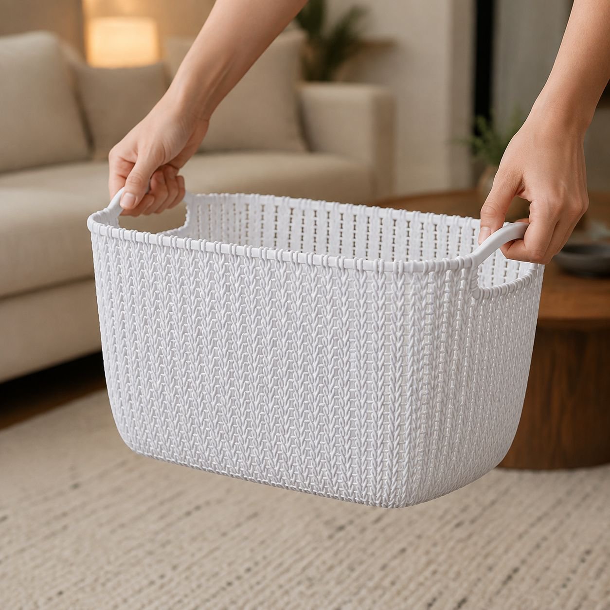 Plastic Dirty Laundry Basket, Large Clothes Storage Bucket, Bathroom Organizer Bin