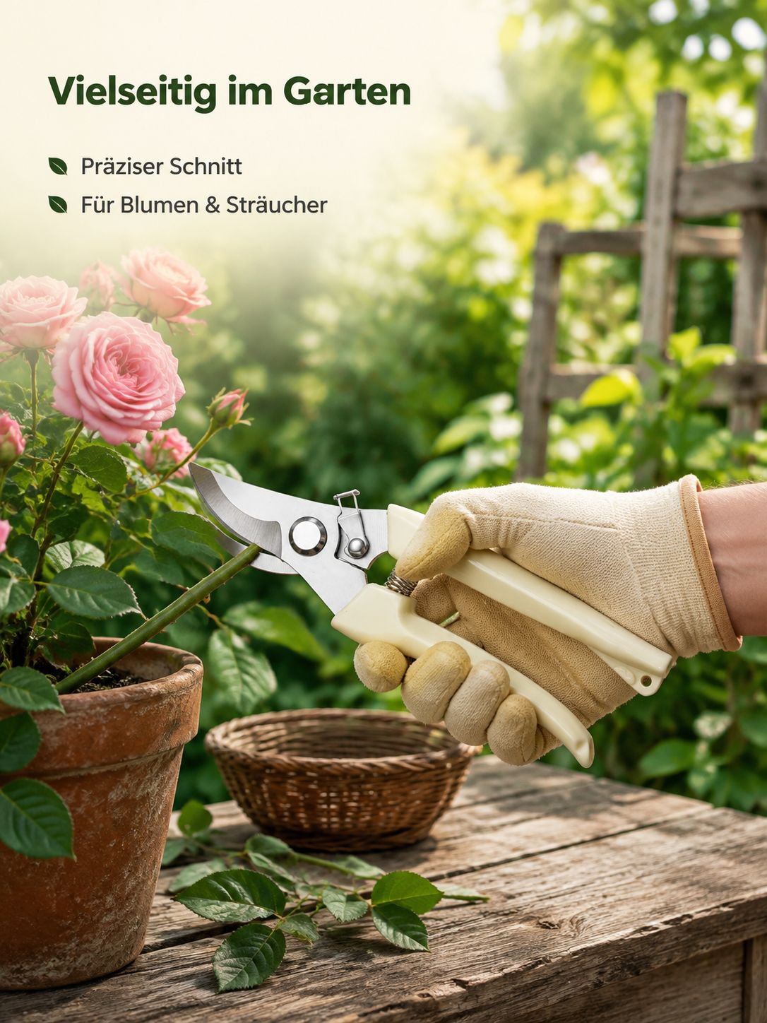  Edelstahl-Gartenschere für Pflanzenpfleg