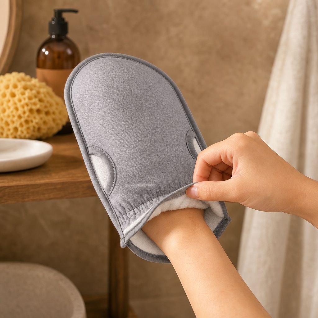 Exfoliación profunda con guante de baño