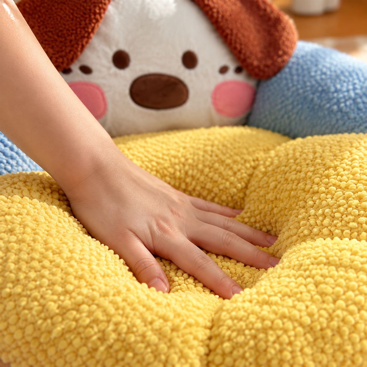 Cute Puff Puppy Puppy Seat Cushion