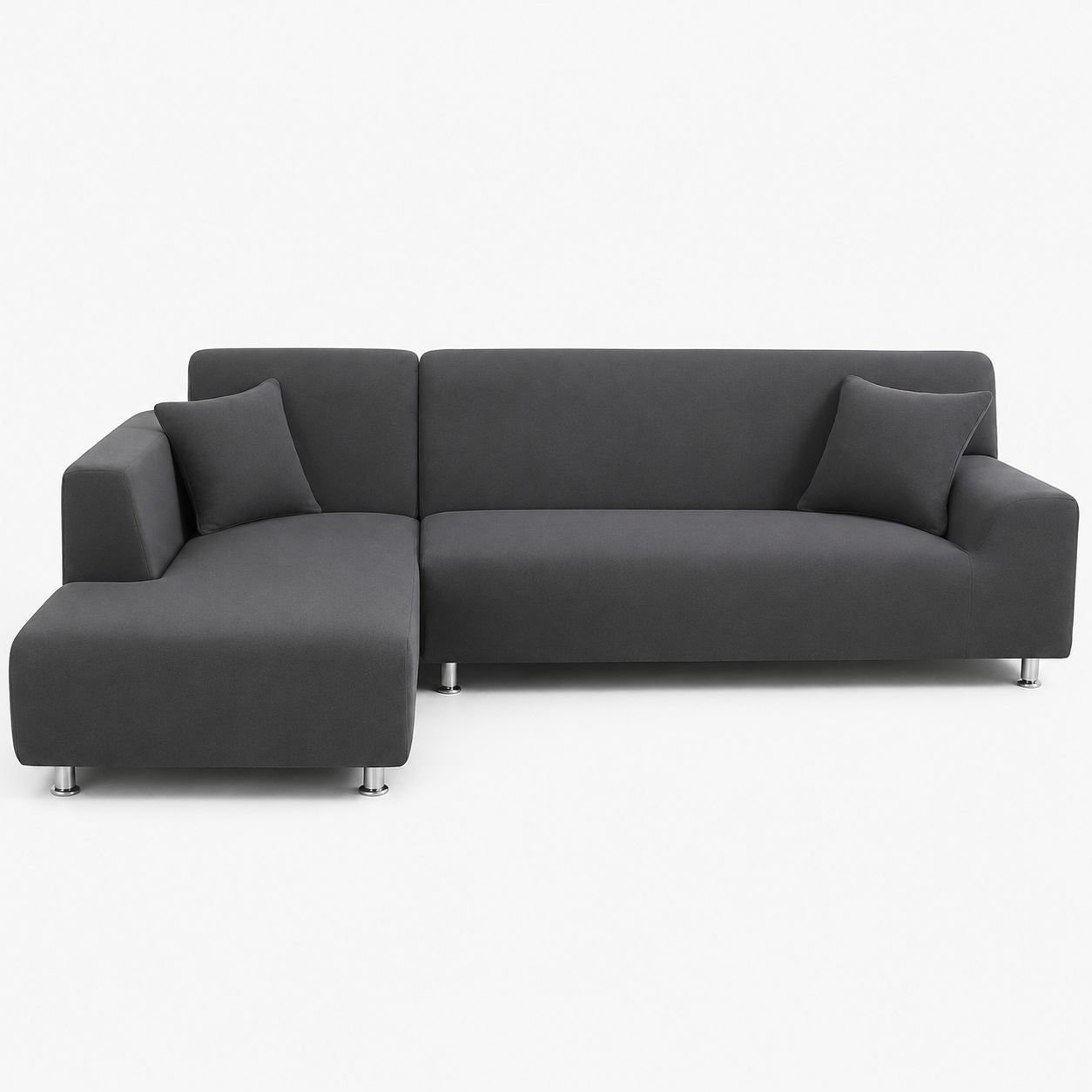 Funda de sofá completa en forma de L,  apta para chaise longue, uso para todas las estaciones