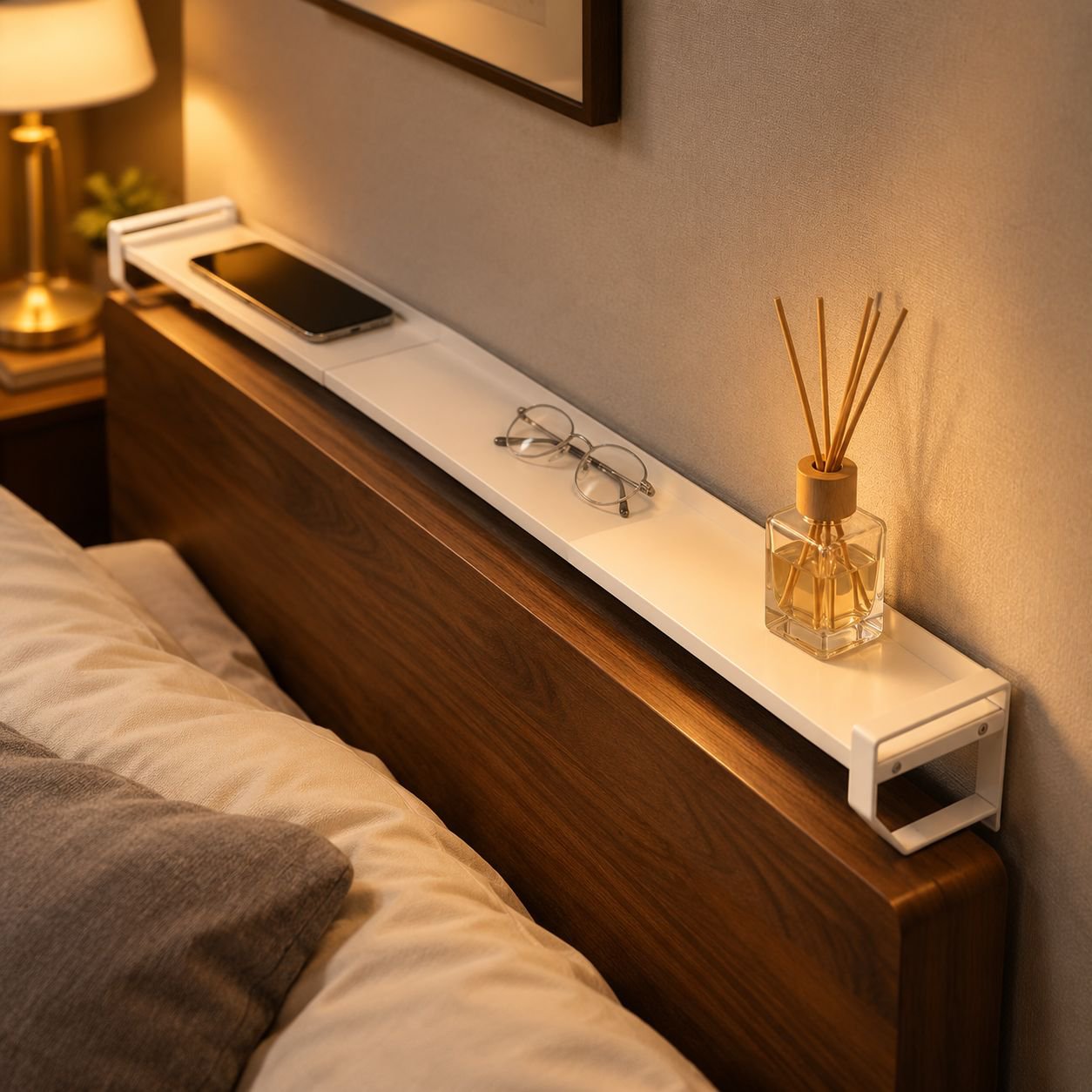 Narrow Bedside Gap Storage Shelf