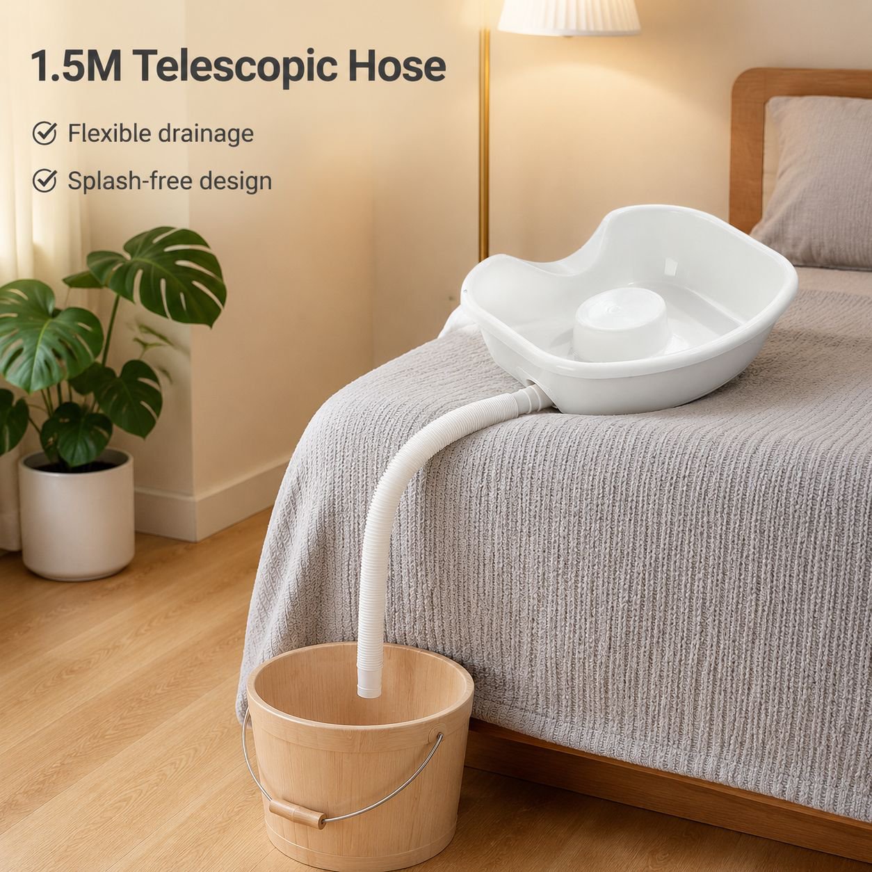 Portable Flat Lying Shampoo Basin for Elderly and Pregnant Women, Flexible Design