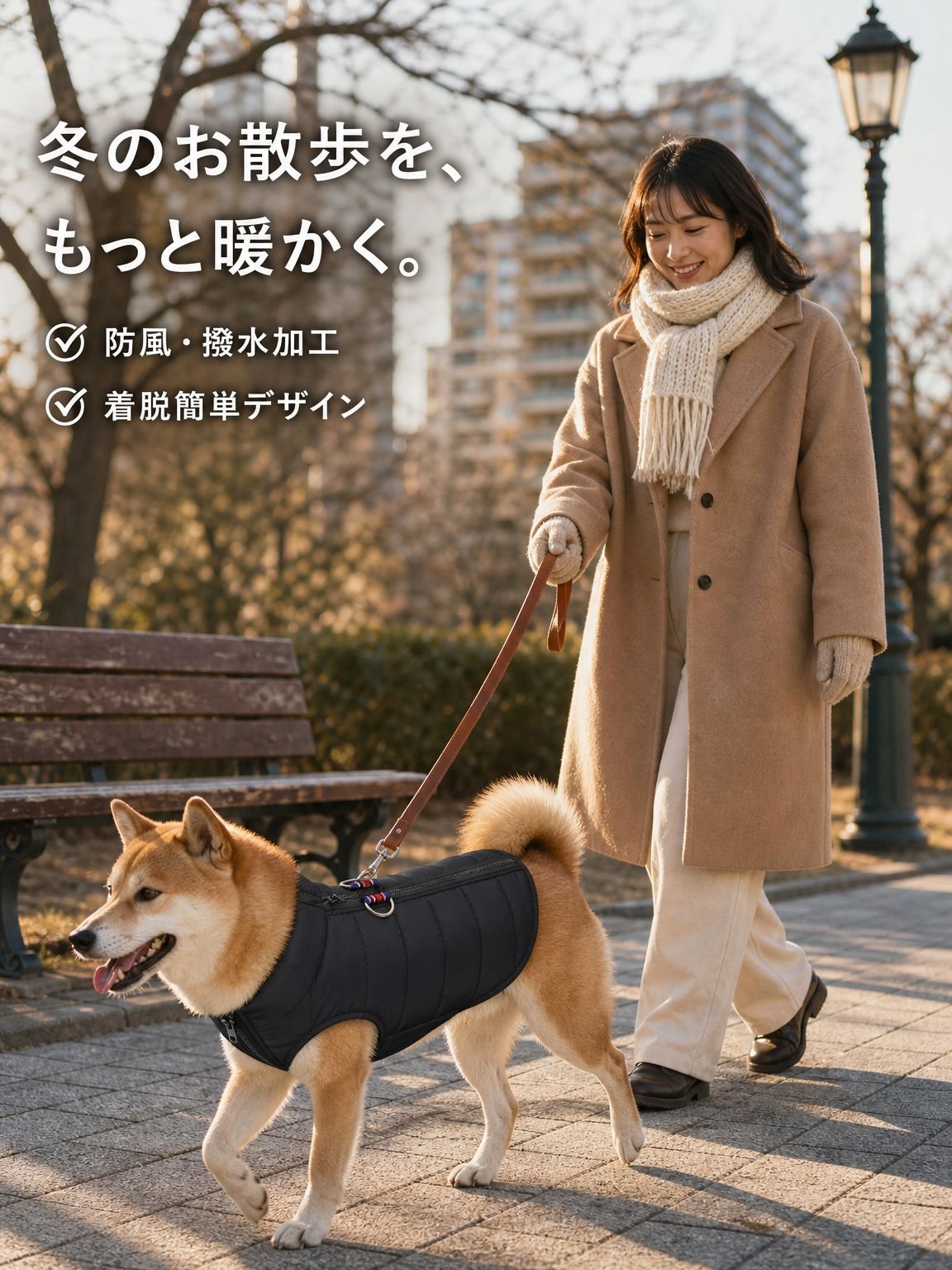犬用あったかジップアップベスト