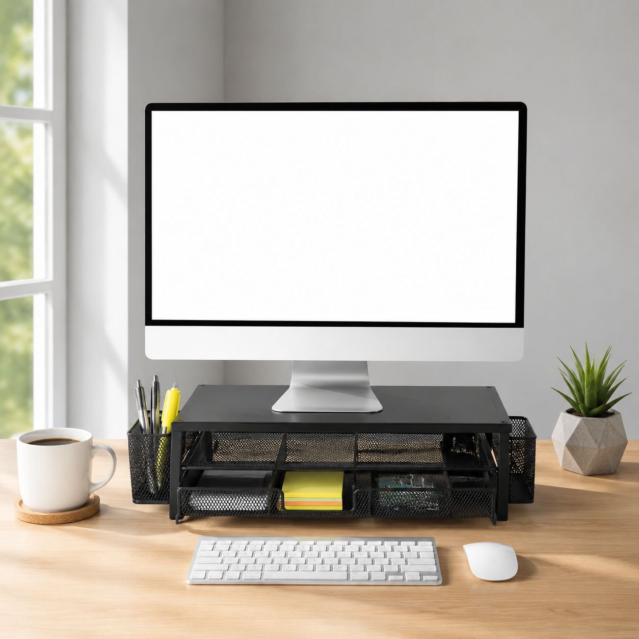 Two-Tier Desk Organiser with Drawer