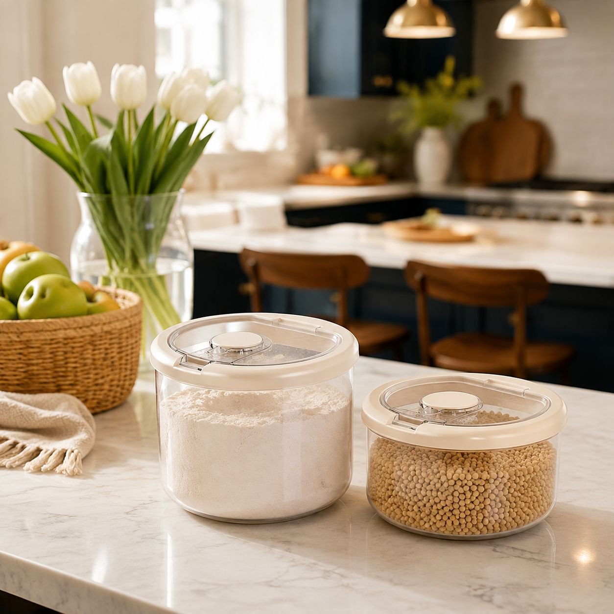Almacenamiento seguro de arroz en recipiente hermético