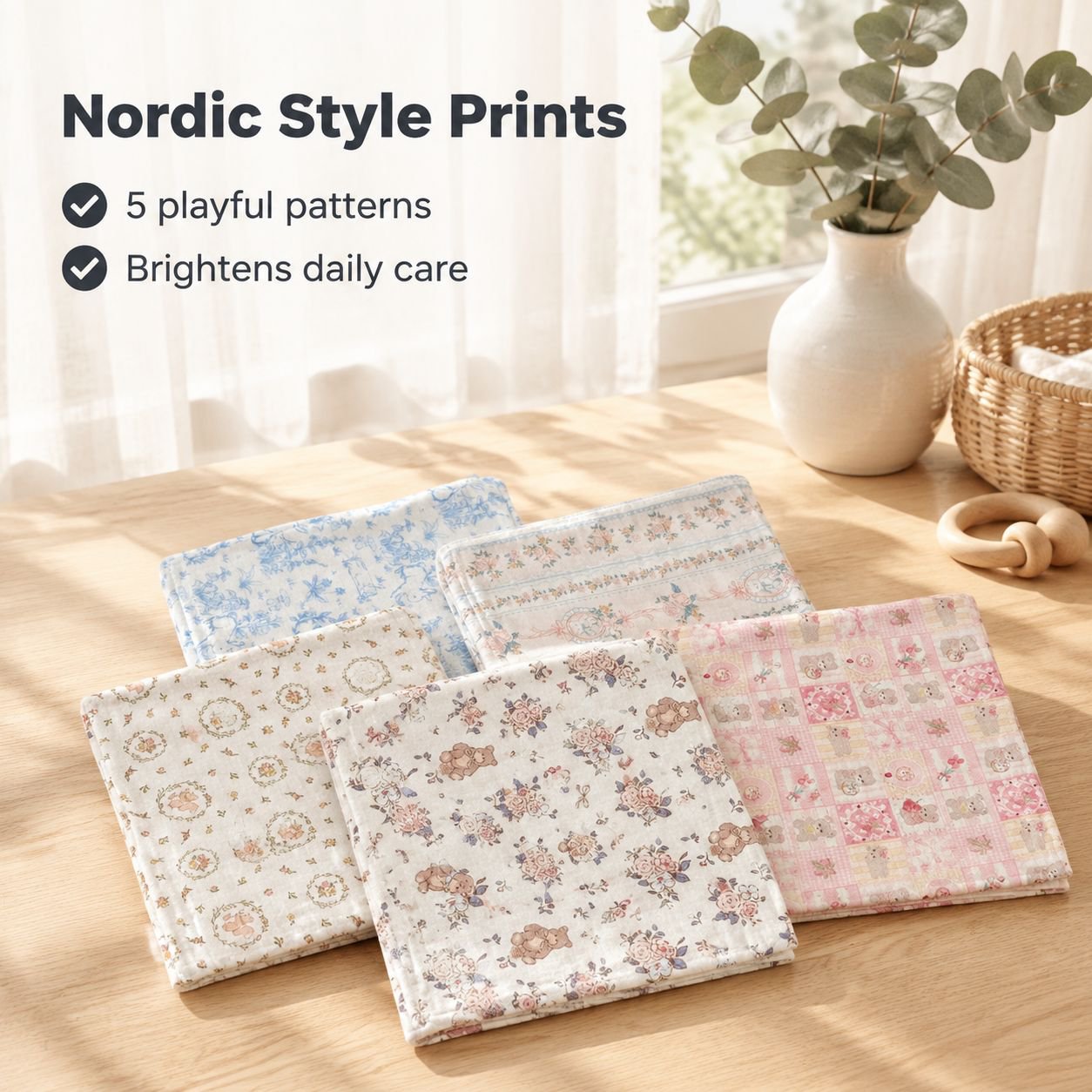 Nordic Fresh Floral Baby Handkerchief