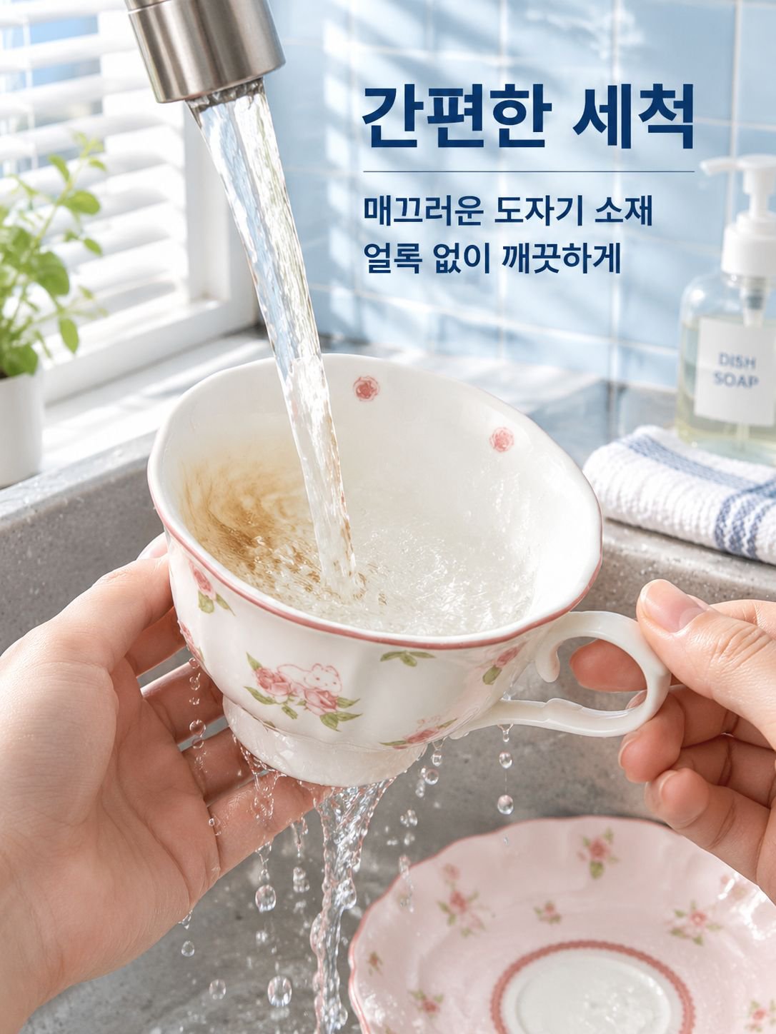 고급 세라믹 커피잔과 받침