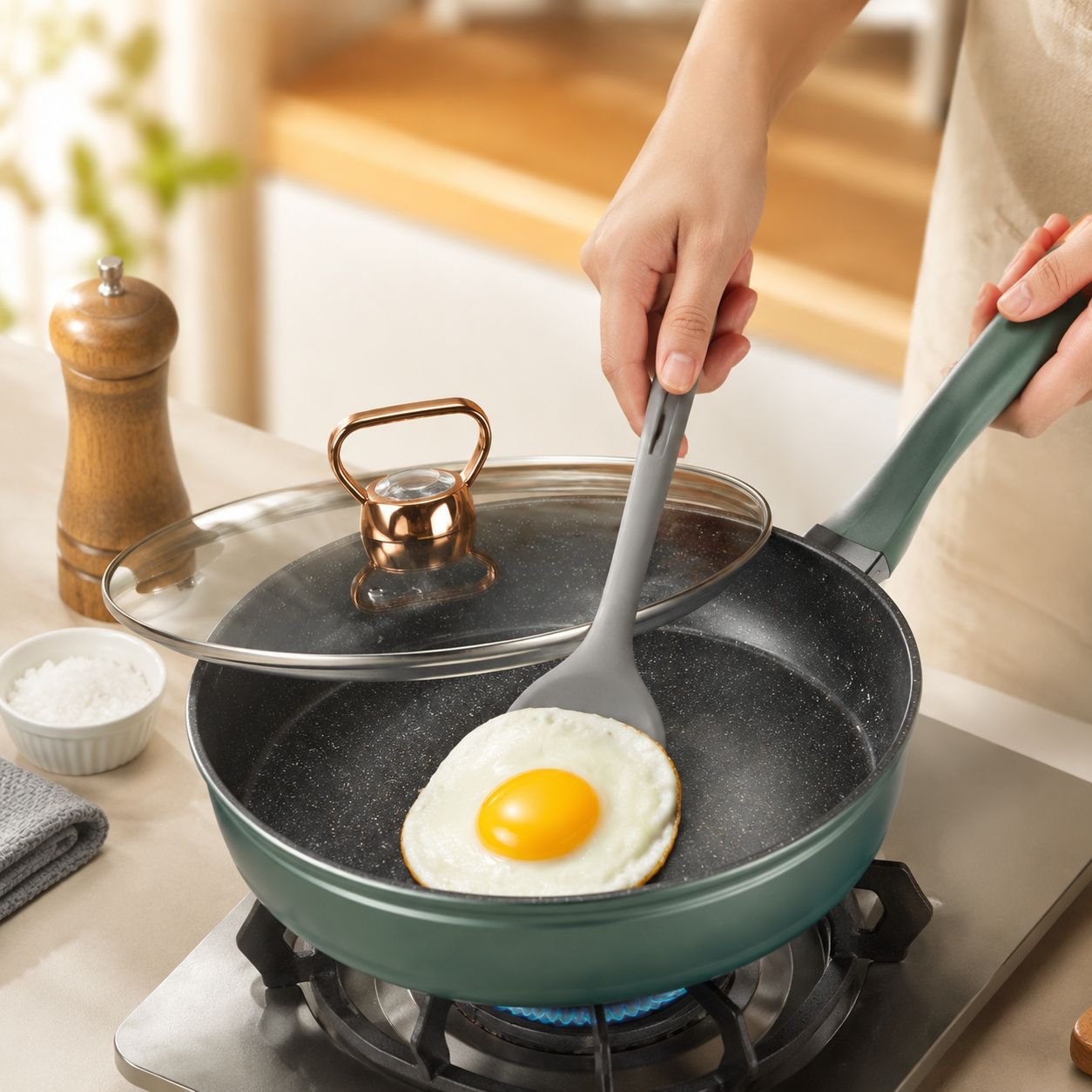 Multi-functional Maifan Stone Nonstick Skillet