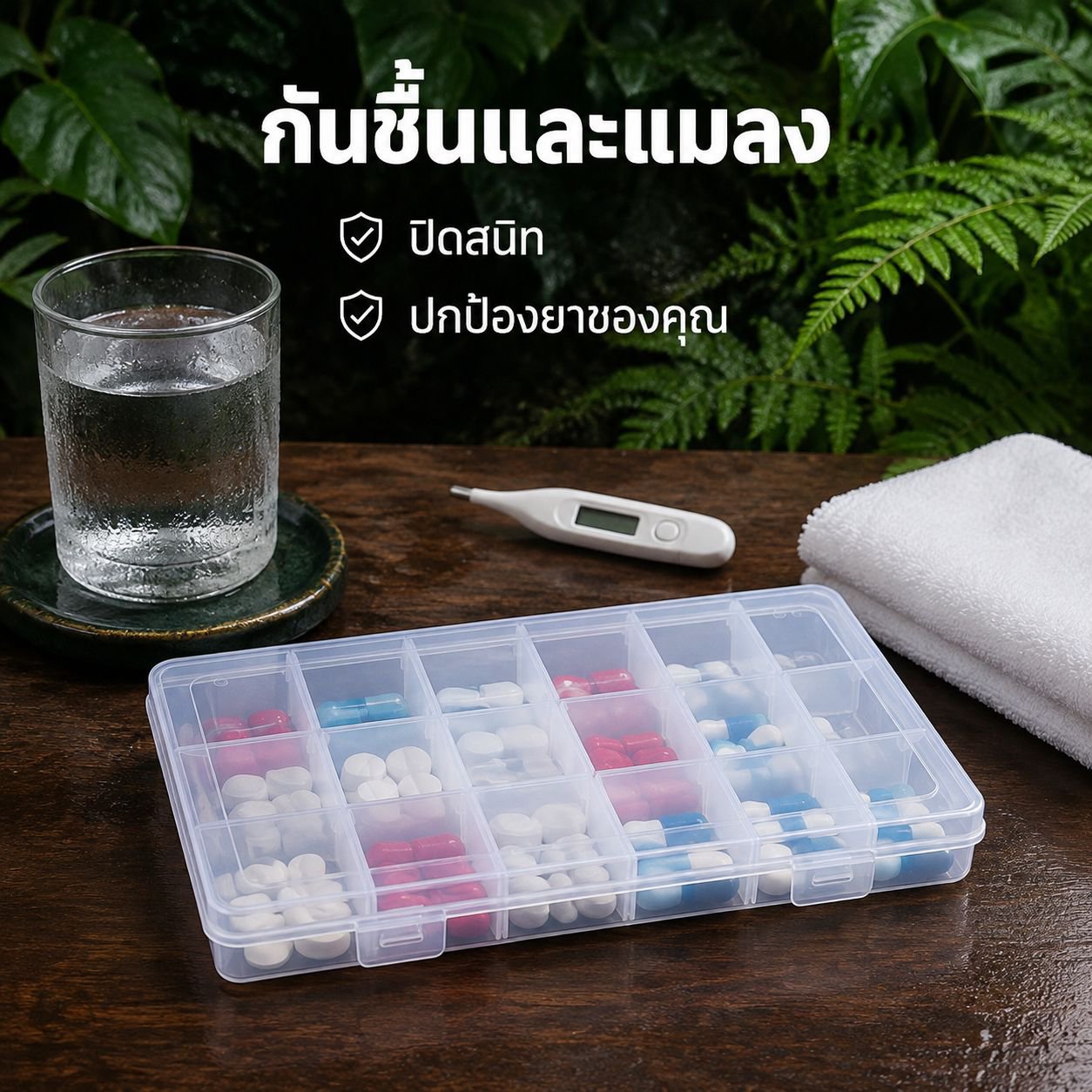 กล่องเก็บของพร้อมช่องใส่บัตร