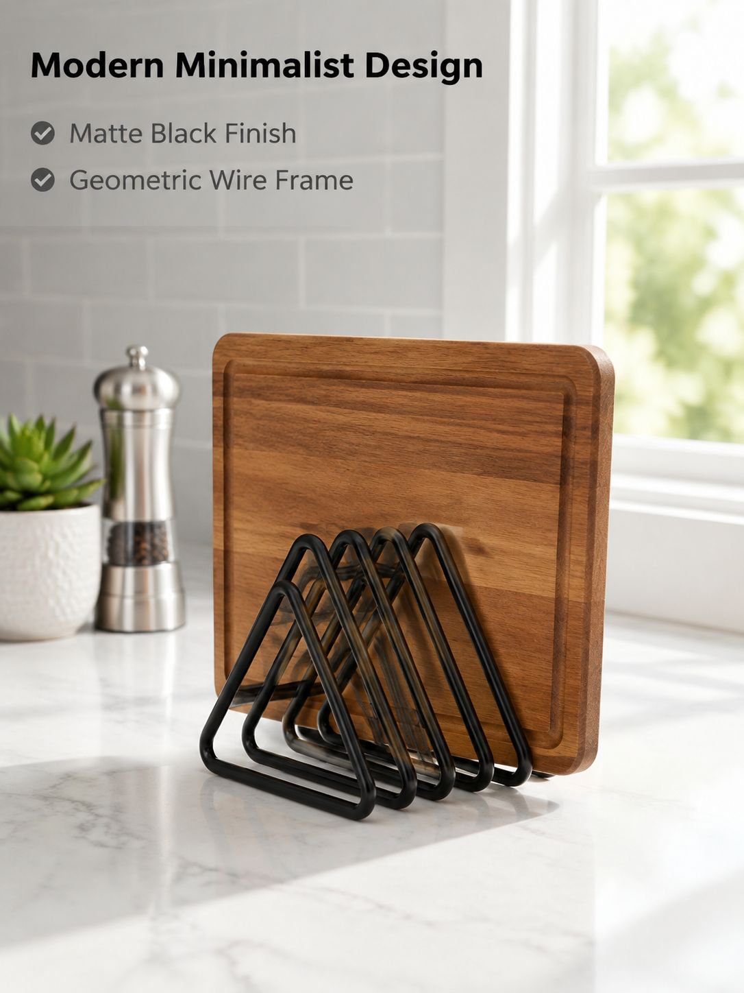 Metal Vertical Cutting Board Holder for Kitchen, Iron Cutting Board Stand
