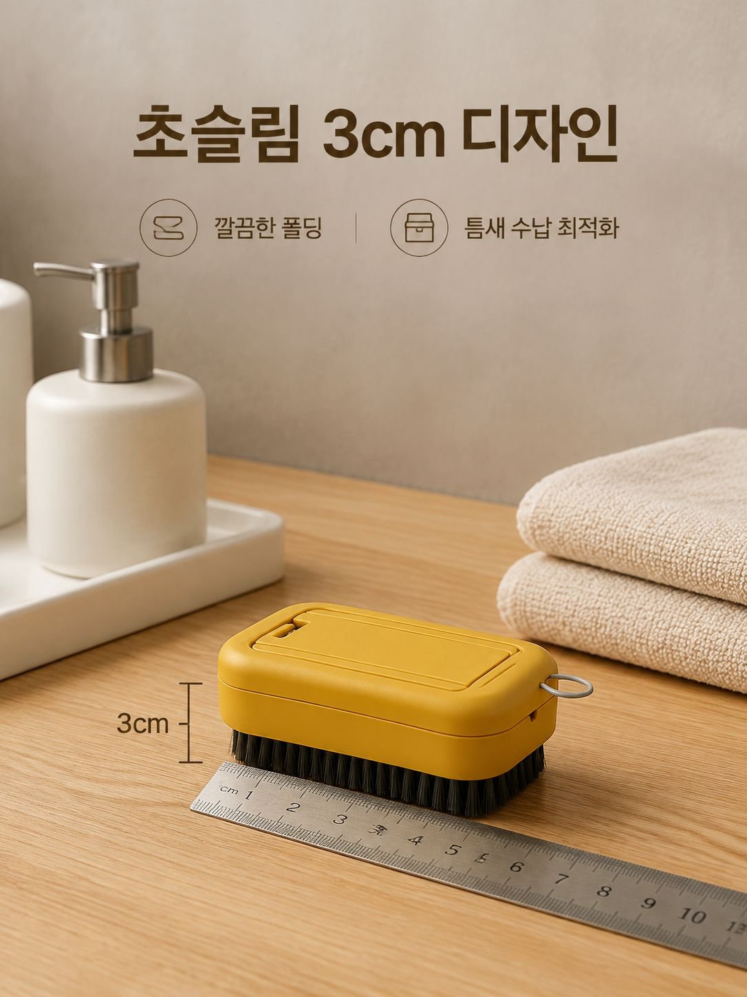 접이식 긴 손잡이 청소솔