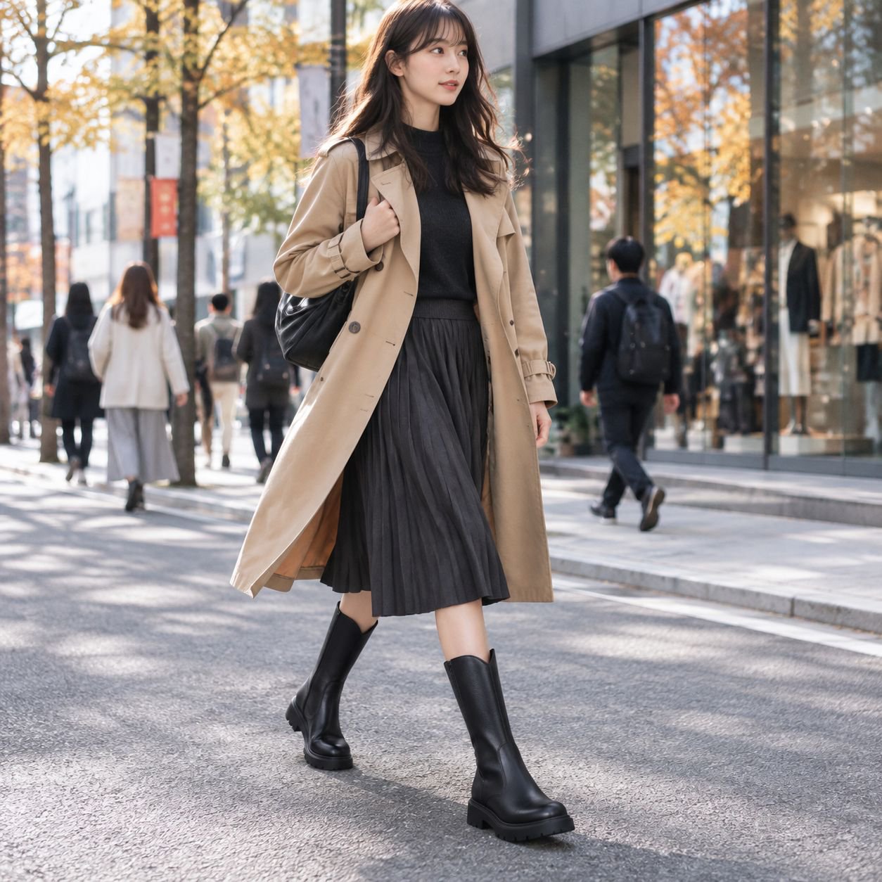 女性用ミドル丈騎士ブーツ