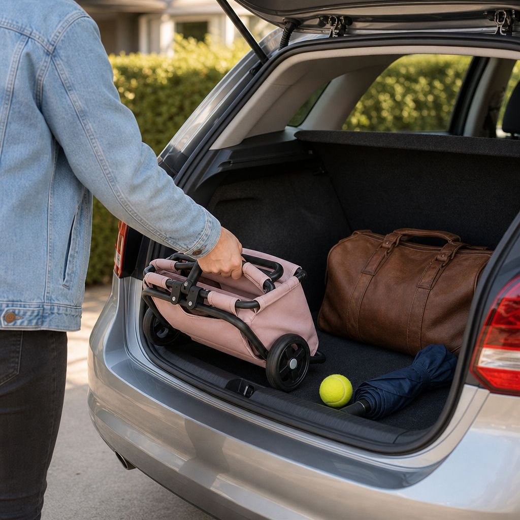 Kleiner Haustier-Kinderwagen für Hunde und Katzen, Teddy-Baby-Kinderwagen für die Reise, leichter fa