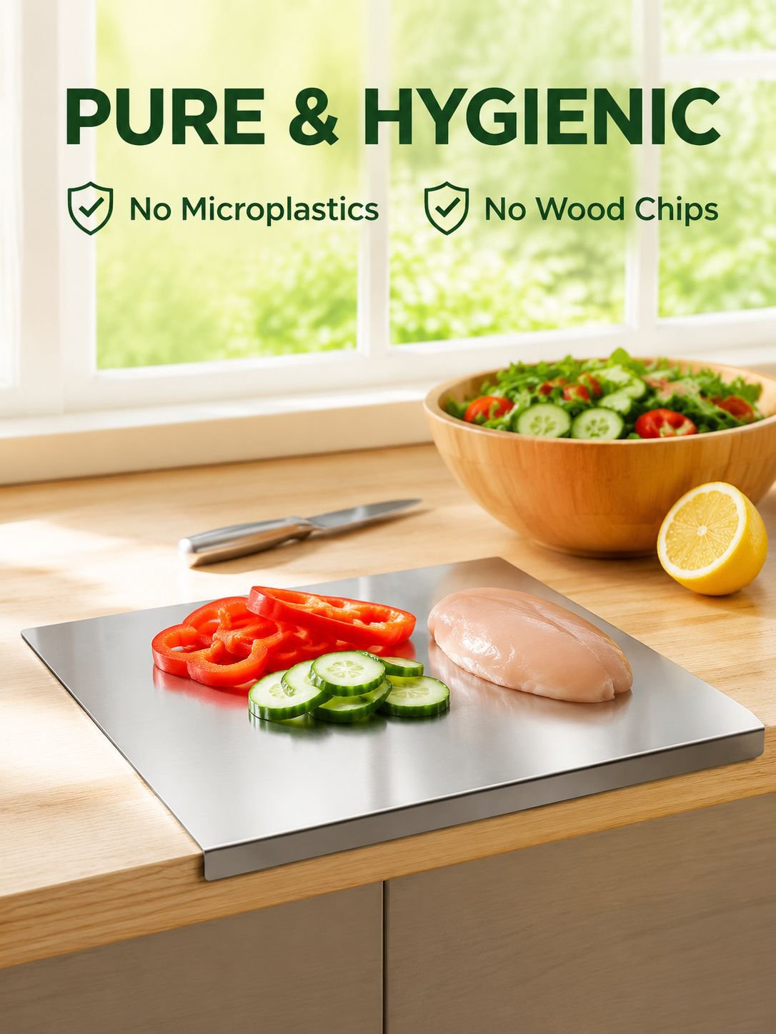 [Boost Efficiency] 4-in-1 Pure Titanium Cutting Board