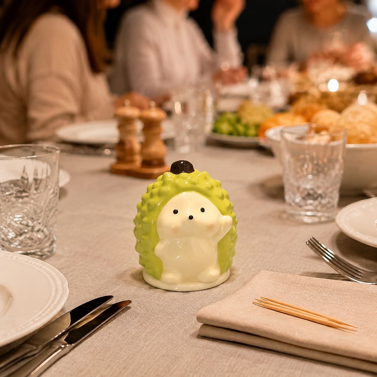 Personalized ceramic toothpick holder with hedgehog design